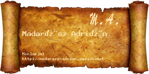 Madarász Adrián névjegykártya